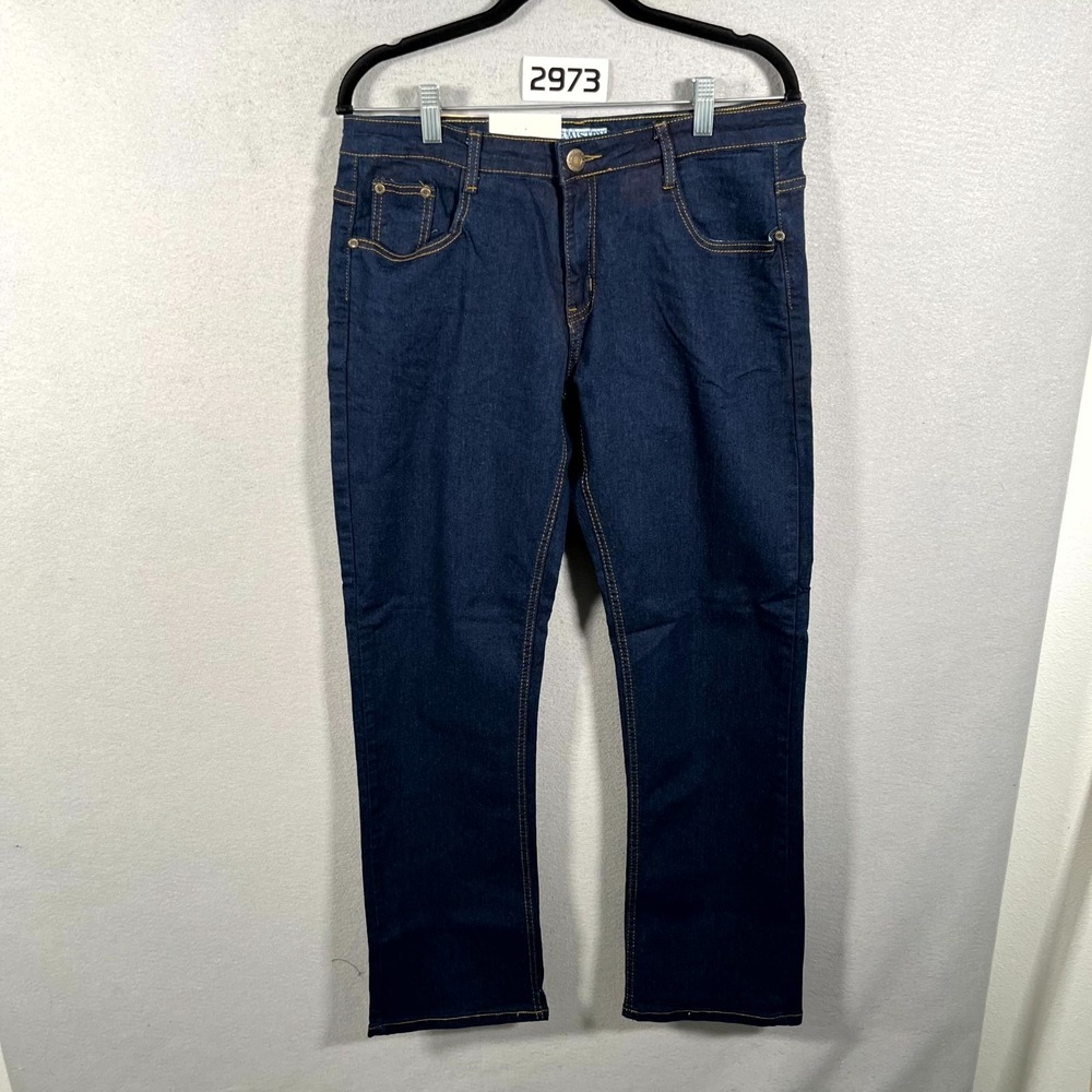Kemistry Jeans Womens 33x29 Blue Denim Cotton Stretch‎ Dark Wash Straight Leg